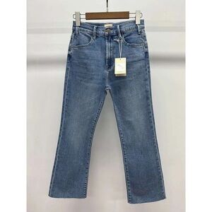Mother Medium Wash High Waist Kick Flare Raw Hem The Tripper Denim Jeans Size 29